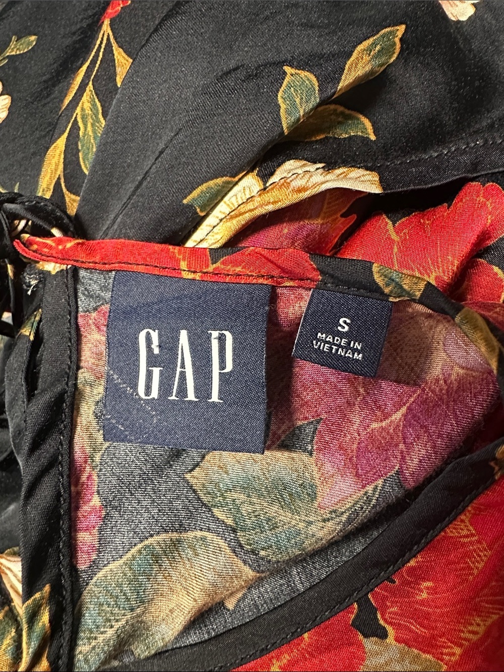 Gap Floral High neck Satin Slip Dress Sz S Fairy Grunge Dark Romantic Y2K Sz S - Picture 11 of 12